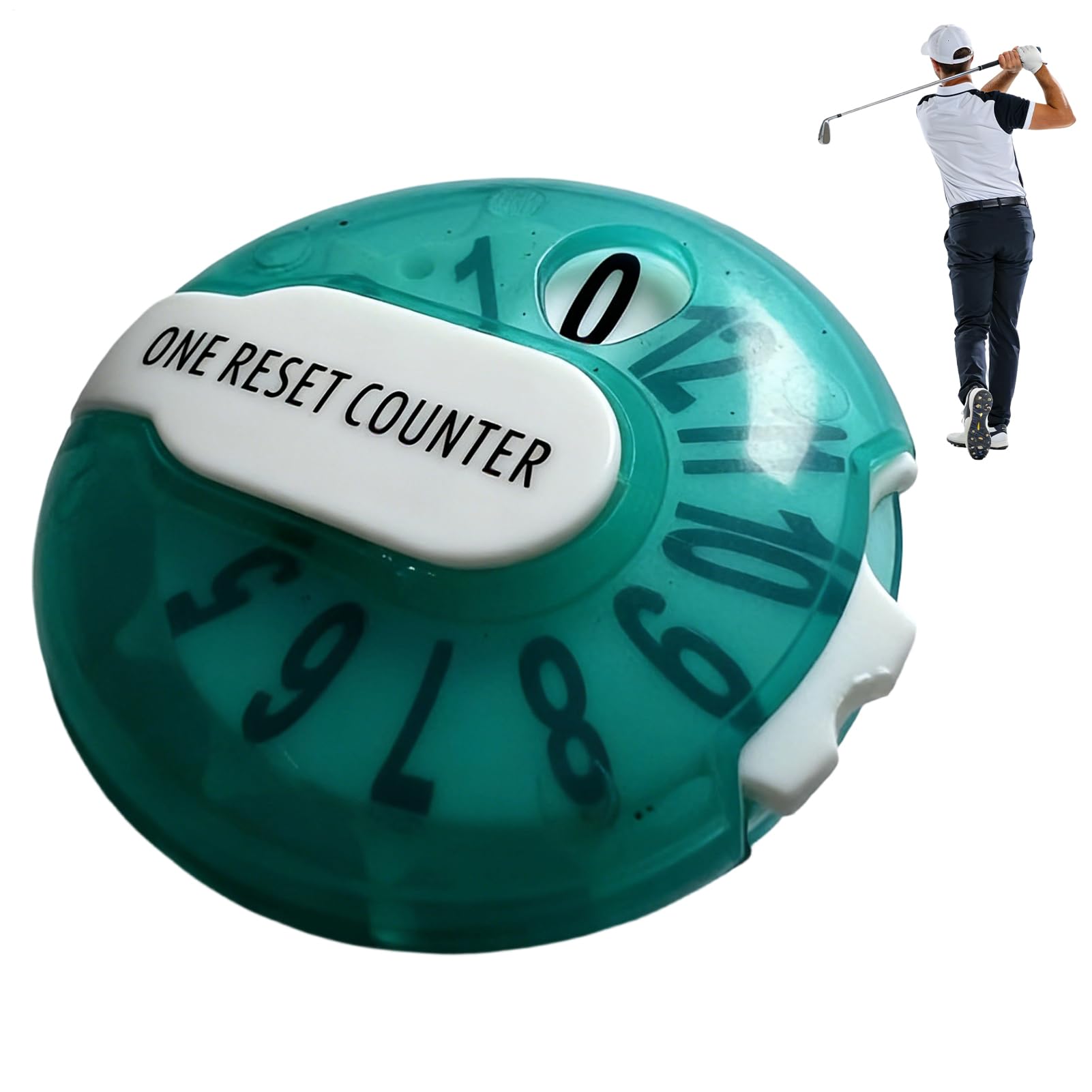 Contador de golf ABS portátil reinicio a cero de un giro Score Keeper para golfistas