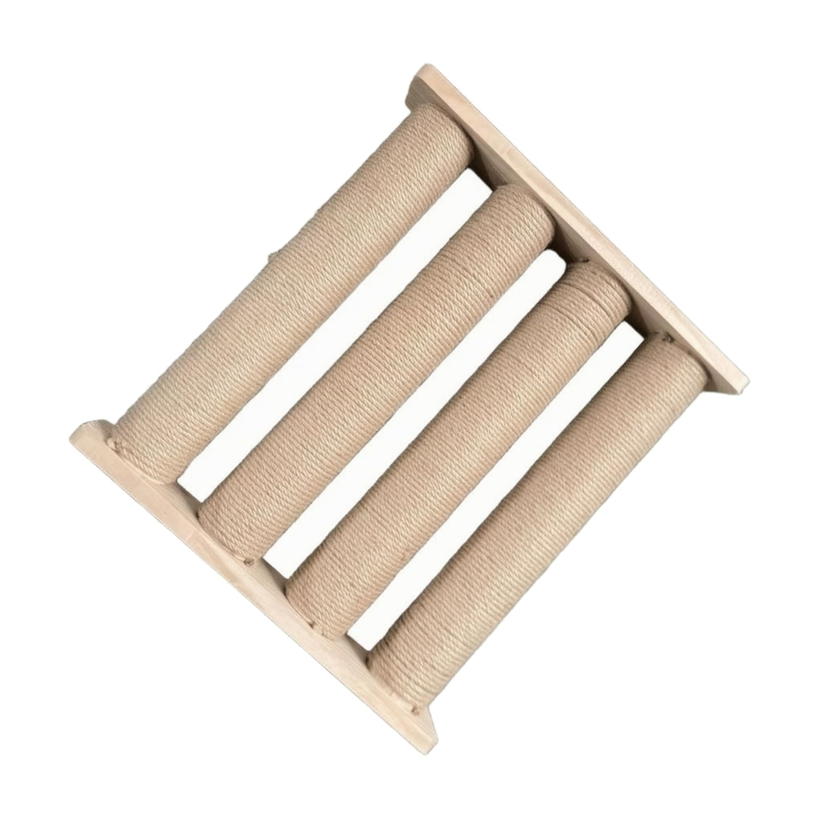 Rastrelliera in Legno con Corda di Sisal Antitraccia Igienico per Casa, Legno 40CM 4, Corda 53CM 6MM