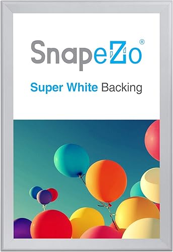Vista 45 de SnapeZo Silver 36x37 Poster Frame, 1.7" Aluminum Profile, Front-Loading Snap Frame, Wall Mounting, Wide Series