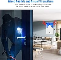 Vista 6 de Sirena estroboscópica con cable de 12 V, 110 dB con cable para interior audible y alarma de sonido de sirena auxiliar para sistema de alarma