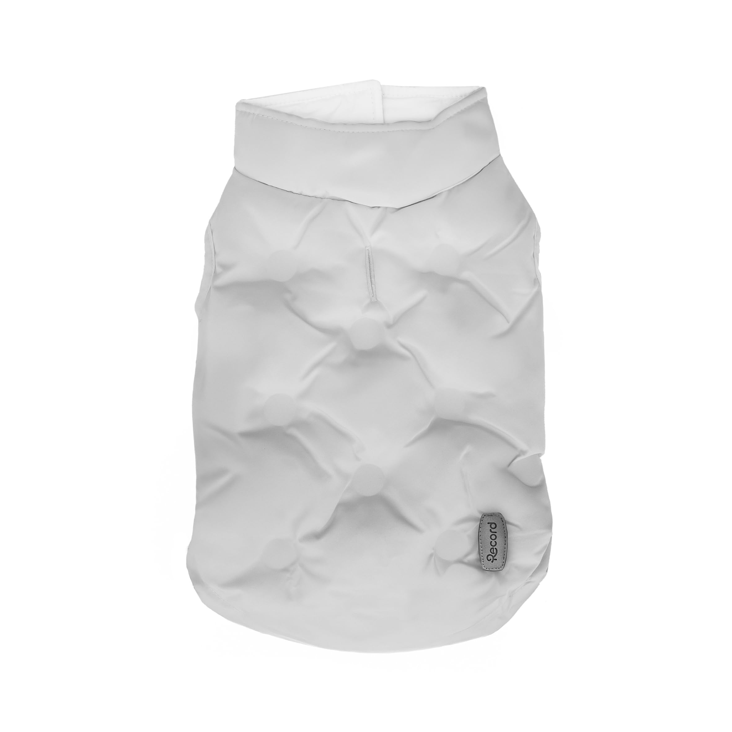 Record - Cappottino Sofi per Cani. Impermeabile per cani con Stile Romantico, Imbottito e Resistente all'Acqua, con Chiusura in Velcro e Foro Guinzaglio | Grigio, XS