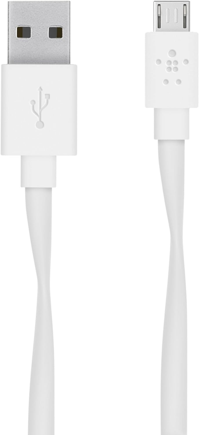 Belkin MIXIT 6-Foot Flat Micro-USB to USB Cable (White)