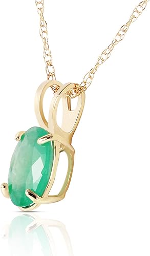 Miniatura 3 de Galaxy Gold GG Collar de oro rosa amarillo, blanco de 14k con colgante de esmeralda ovalada natural