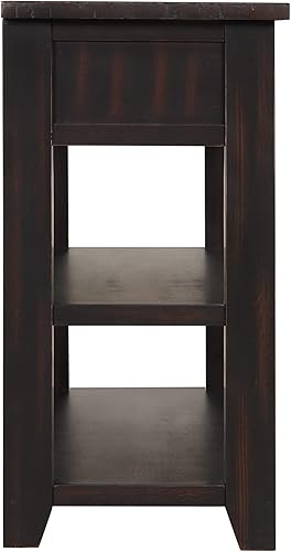 Miniatura 33 de Polibi Mesa consola superior de madera de pino macizo, mesa auxiliar moderna para sofá de entrada con 3 cajones de almacenamiento y 2 estantes