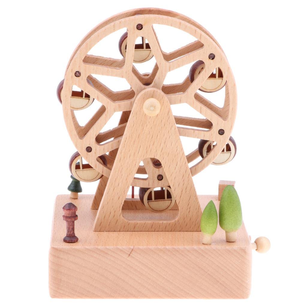 Scatola Musicale Legno Creativa Treno Corrente Manovella Melodia Regalo Compleanno Adatta per Bambini Adulti Decorazione Domestica, Come immagine, B