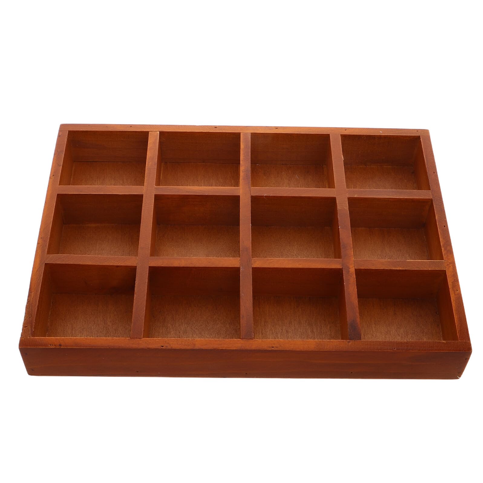 Rechteckige Reise Schmuckkästchen mit 12 Fächern Glatter Oberfläche und Vintage Stil Platzsparender Schmuckorganizer für Schreibtisch und Heimdekoration