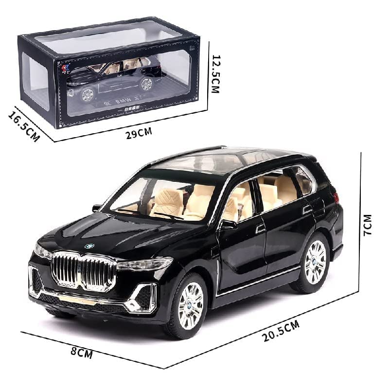 Image of LONGMIRE Metal Pull Back Diecast Car Pull Back Model with Sound Light Boys Gifts Toys for Kids Pack of 1, Multicolor (BMW X7)