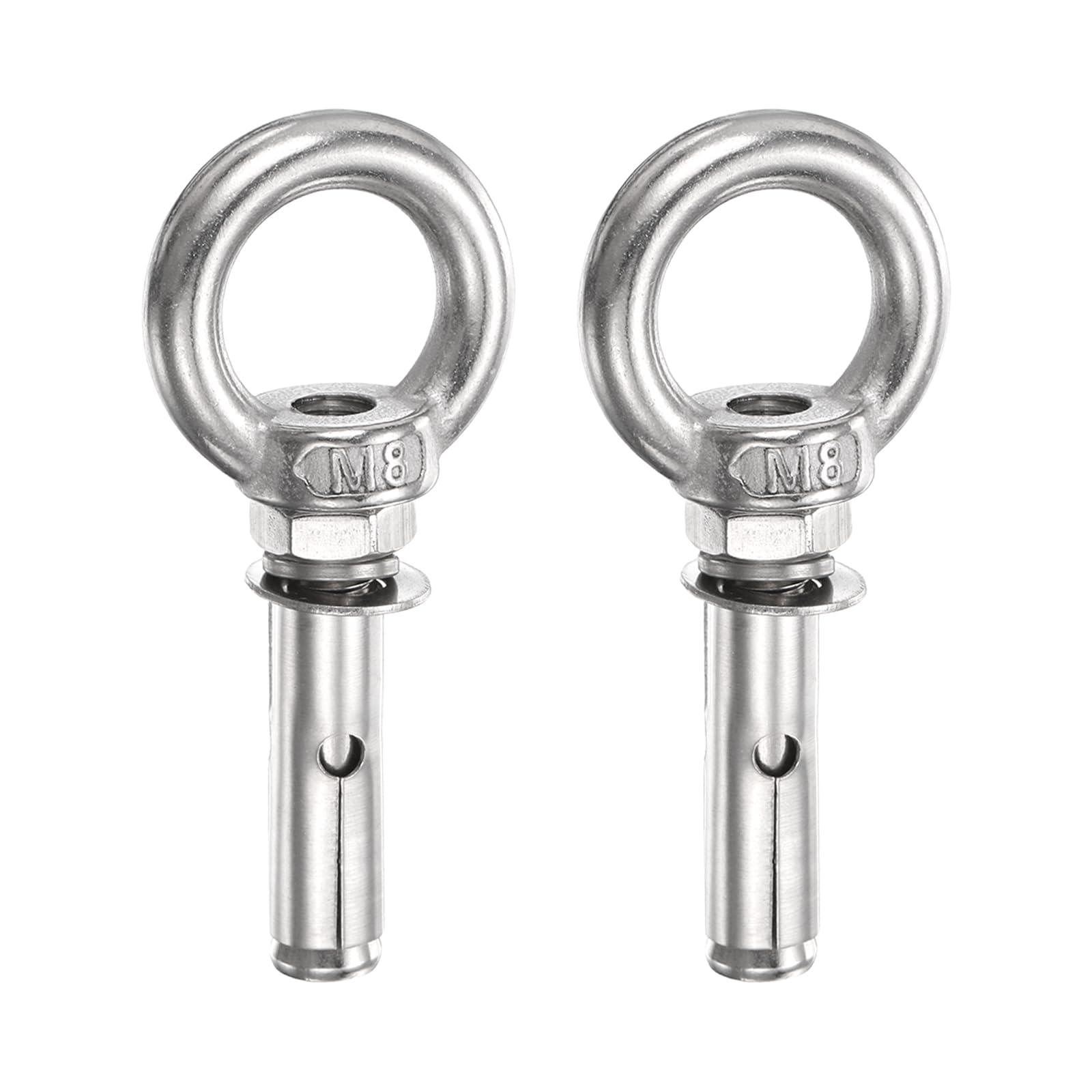PATIKIL M8x30mm Expansion Lifting Eyebolt, 2 Pcs Stainless Steel Ring Lifting Expansion Bolts Screw Heavy Duty Internal Eye Bolt Fastener with Eye Ring for Concrete Wall Masonry