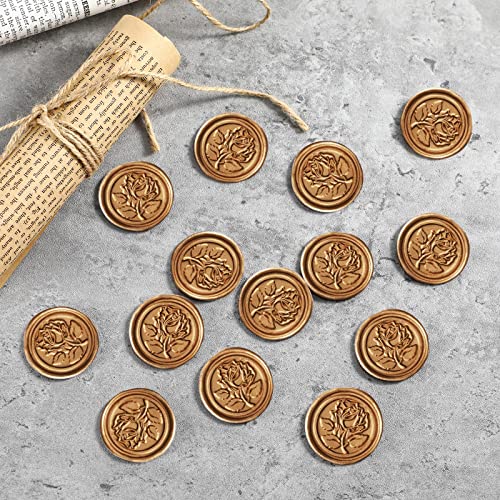 Wax Seal Stickers Envelope Seal Stickers Wedding Invitation Envelope Seals Self Adhesive Gold Stickers For Valentines Day Birthday Bridal Shower Party (Rose Style, 50 Pieces) #TOP6