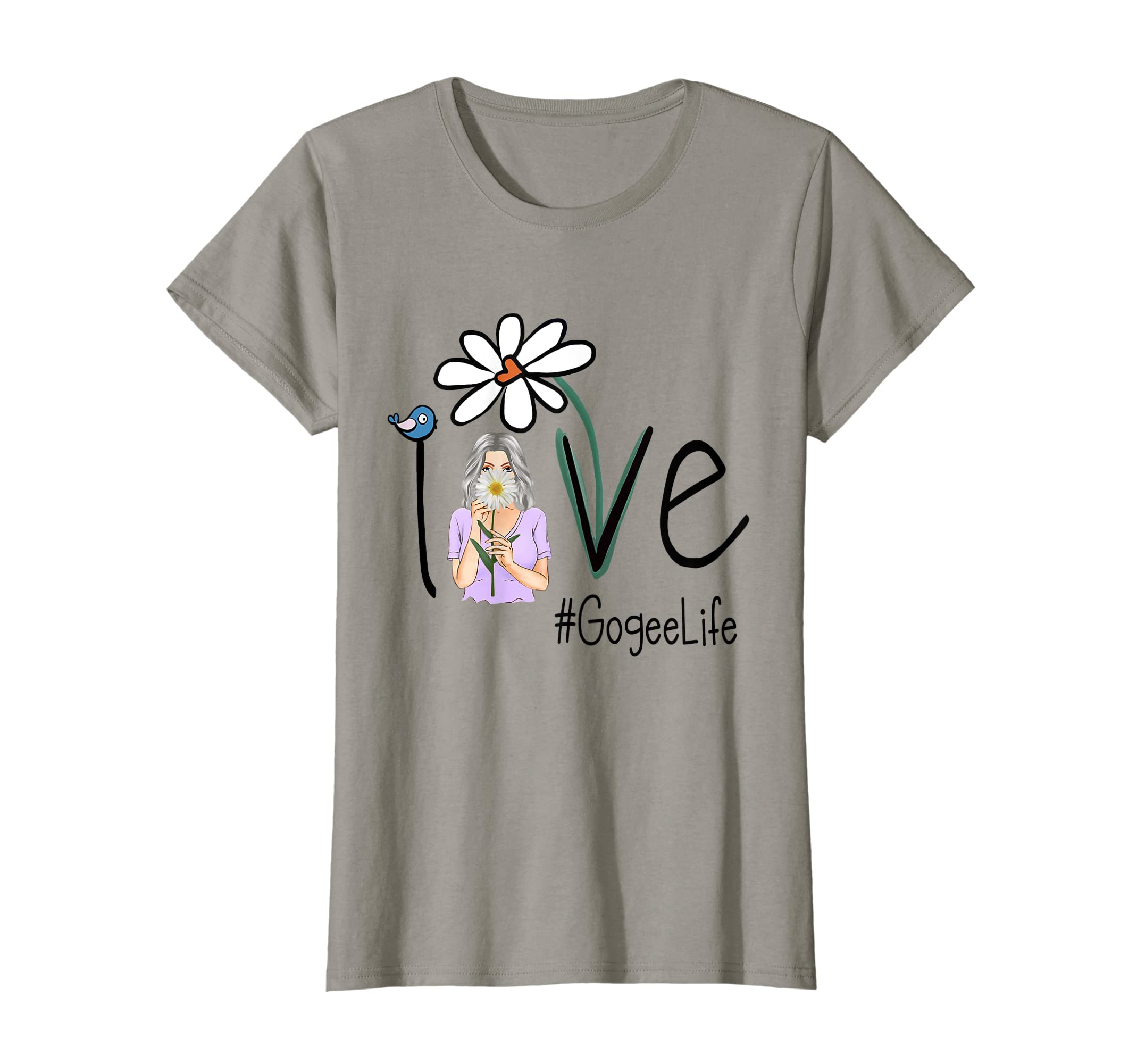 Womens Love Gogee Life - Art Flower T-Shirt