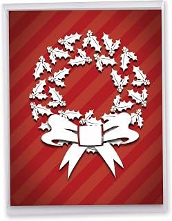 The Best Card Company - Jumbo Holiday Card for Christmas (8.5 x 11 Inch) - Big Festive Greeting Card with Envelope - Holiday Dimensions J6011GXSG