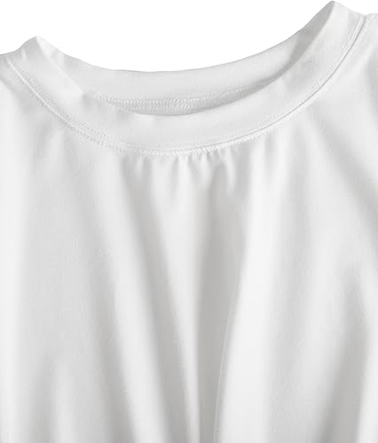 Miniatura 6 de MakeMeChic - Camiseta ombliguera para mujeres, de manga corta con nudo frontal, para verano, unicolor
