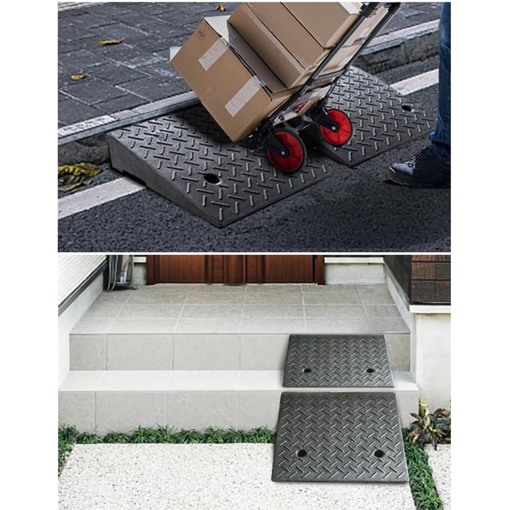 Wytrzymałe rampy do samochodów, rowerów i ciężarówek, antypoślizgowe rampy progowe (11 cm) do łatwego załadunku i rozładunku, rampy podjazdowe dla bezpiecznego dostępu