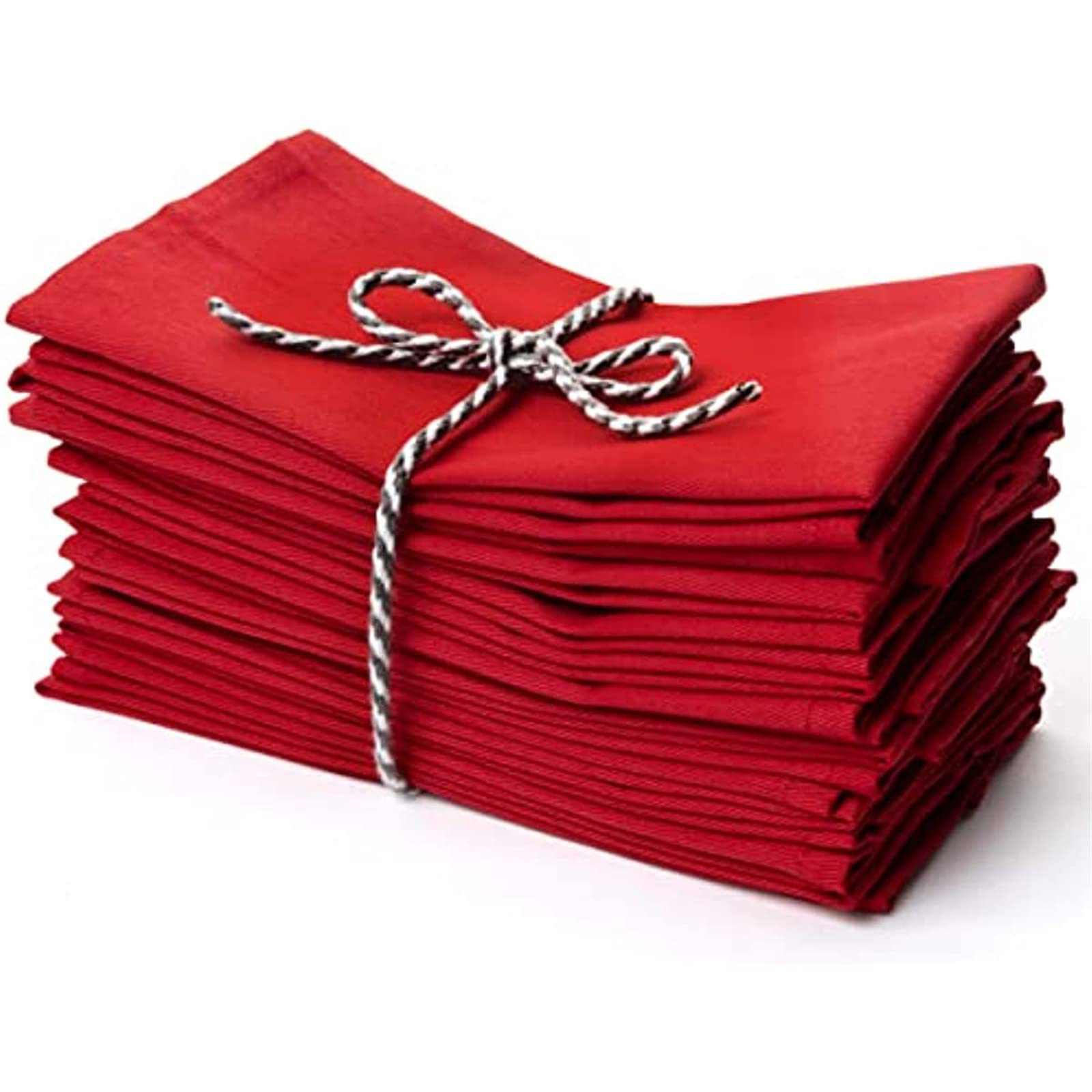 Stoffservietten Leinenservietten,4/6 / 8er Set 100% Baumwolle und Leinen Servietten Stoff, Stoffservietten Leinen 40 x 40 cm Kitchen Stoffservietten Dekoration (Rot,8er Set)