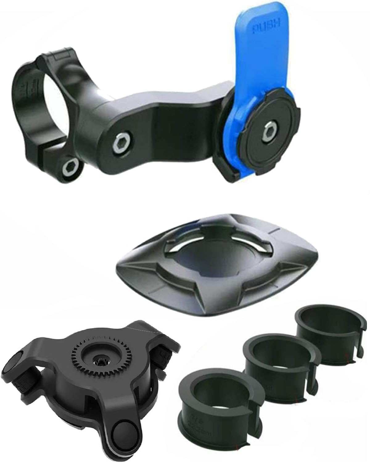 6 PCS Quad Lock Bike Mount, Accessory Kit with Handlebar Mount and Vibration Dampener, Phone Holder for All Terrains, Compatible with Most Bicycles and Motorcycles 6 PCS Quad Lock Bike Mount, Accessory Kit with Handlebar Mount and Vibration Dampener, Phone Holder for All Terrains, Compatible with Most Bicycles and Motorcycles