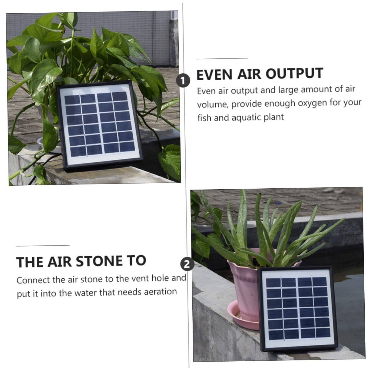 Happyyami Bomba De Aire Solar para Acuarios y Peceras Mini Compresor De para Pesca Al Aire Bajo Consumo Energético y Modos De Trabajo Ajustables