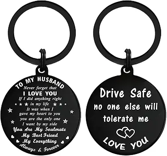 Men's Love & Safety Keychain for Valentines, Birthdays, Anniversaries