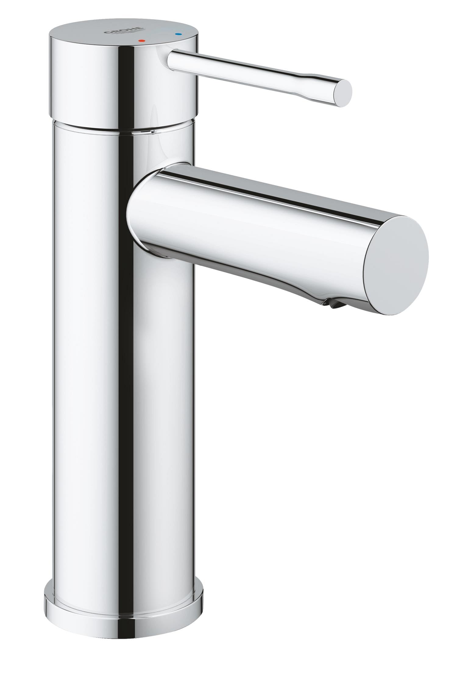 GROHE Essence Rubinetto Miscelatore Monocomando per Lavabo con Piletta Click Clack, Ecojoy, Bocca Fissa, Cromo 34294001