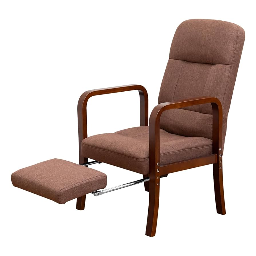 フットレスト付き 高座椅子/パーソナルチェア 【ダークブラウン】 ハイバック 楽天市場】フットレスト付き高座椅子(座椅子 高座椅子