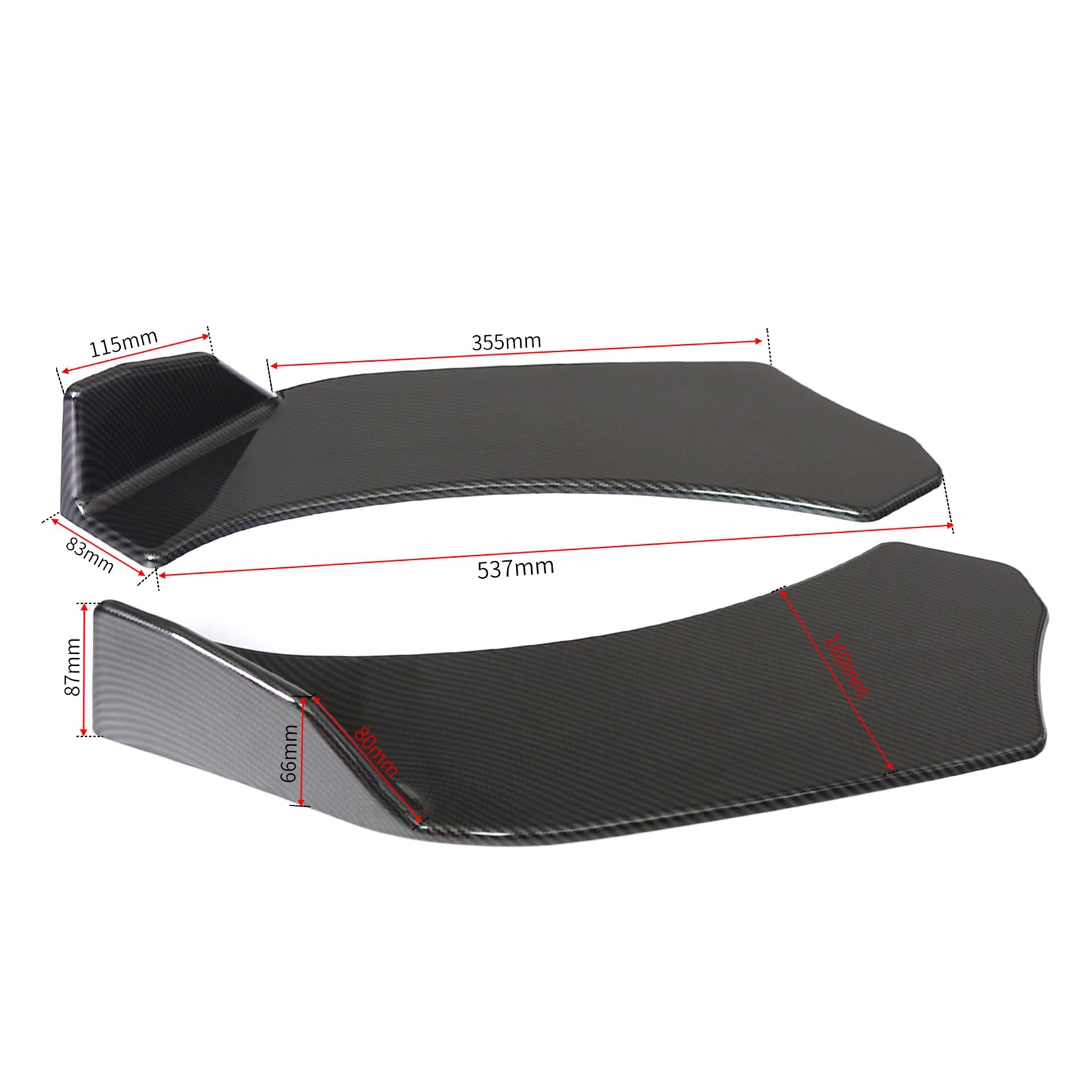 2 Piezas Parachoques Delantero Universal de la Pala del Coche Spoiler ABS con Divisor de Labios Negro