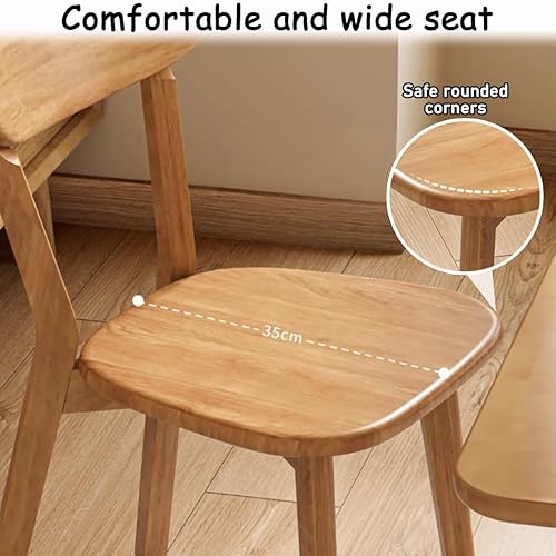 Miniatura 5 de YVYKFZD Sillas de comedor de madera maciza, juego de sillas de cocina con respaldo curvo, silla de comedor sin brazos, silla auxiliar cómoda de