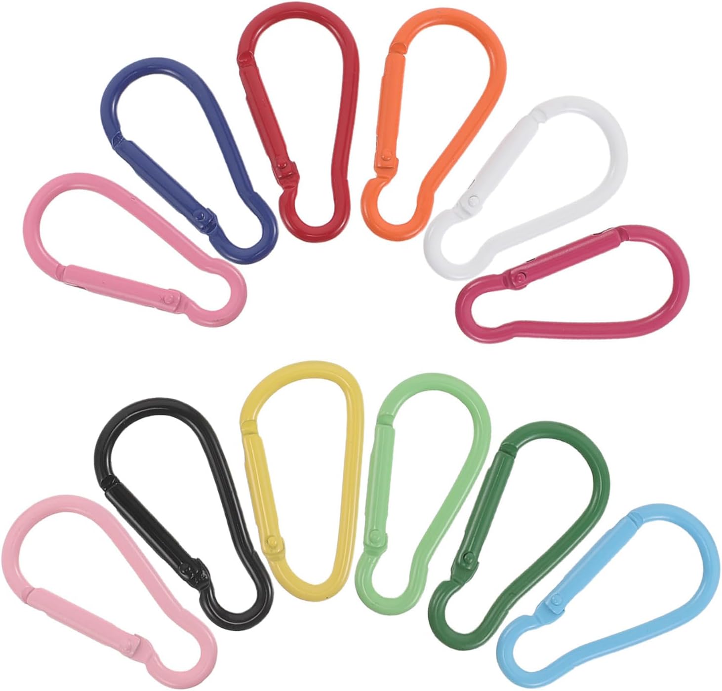 SEWACC Carabiner Snap Hook Spring Aluminum Small Clip 12pcs Carabiner Clip D Shape and Heavy Duty Quick Access Weather Resistance, Lightweight for Hiking and Mountaineering Outdoor
