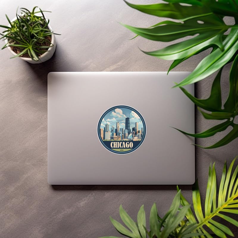 Chicago Window Sticker For Boat Die Cut Sticker Chicago, Illinois, Vector City Skyline, Vinyl ...