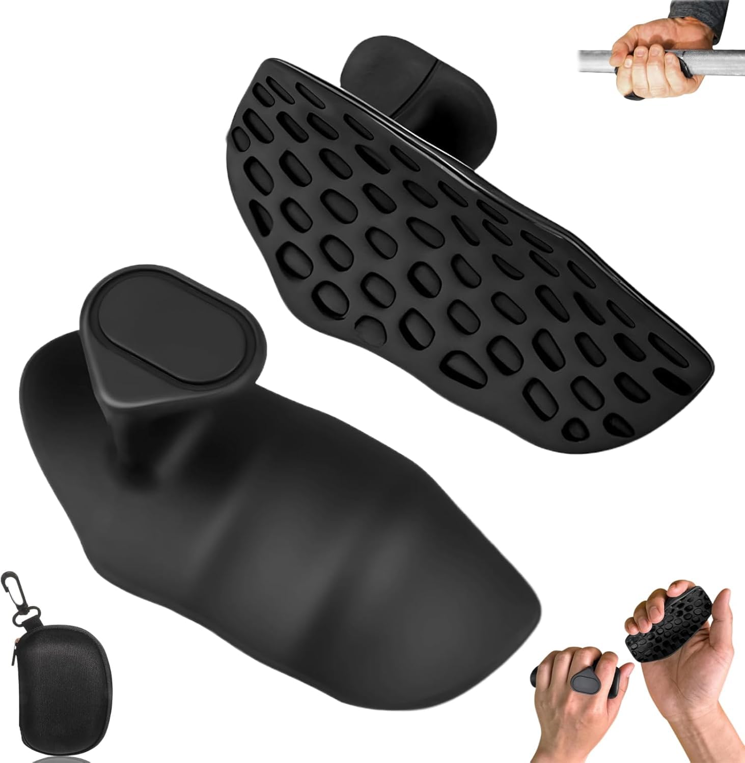 GYMRAT™ Anti-Slip Weight Lifting Grips | Ergonomic Workout Grip | Rubber Gym Grips | Fingerless Workout Gym Gloves for Weight Lifting/Rowing/Gym Training (Weight Lifting Grip, Pack of 1 Pair)-image-30