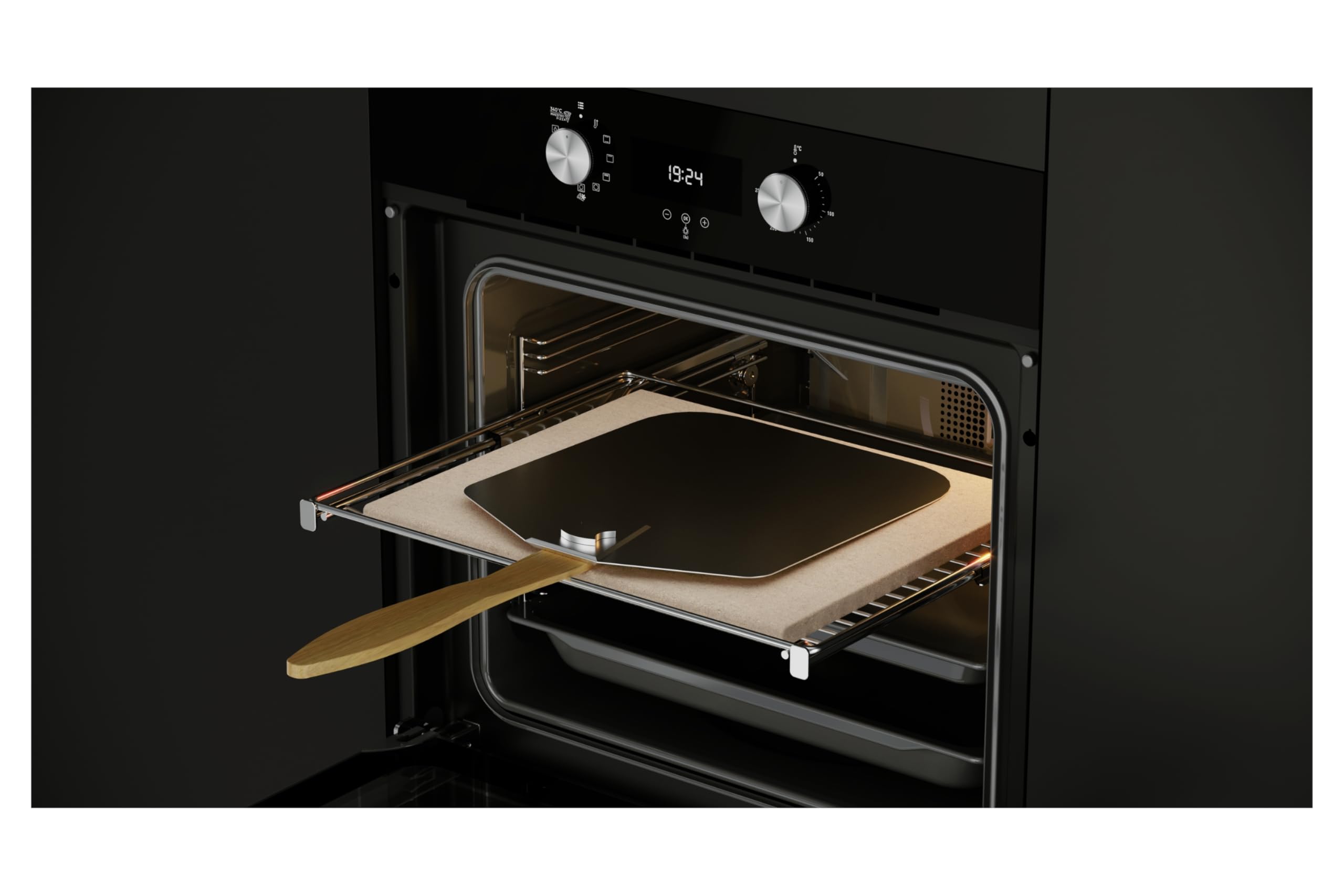 TEKA Horno Pirolítico 60 cm - Limpieza DualClean: Autolimpieza Pirolítica + Teka Hydroclean® PRO Automático - Incluye Piedra Especial para Pizza y Espátula - Clase A+ - MaestroPizza HLB 8510 P