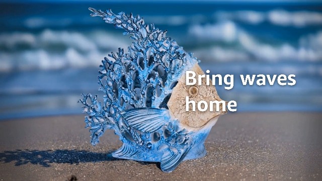 Escultura Pez Coral Oceánico Grande de Resina miniatura 7