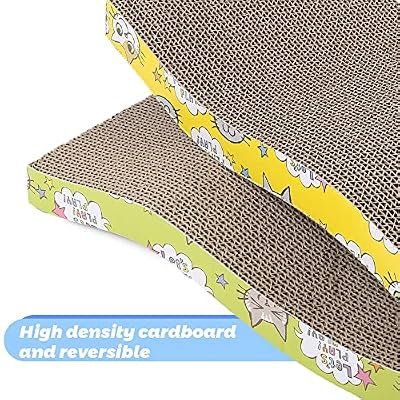 PrimePets Cat Scratchers Cardboard, Curved Shape Cat Scratch Pad, Cat Scratching, Corrugated Board Reversible with Catnip for Indoor Cats