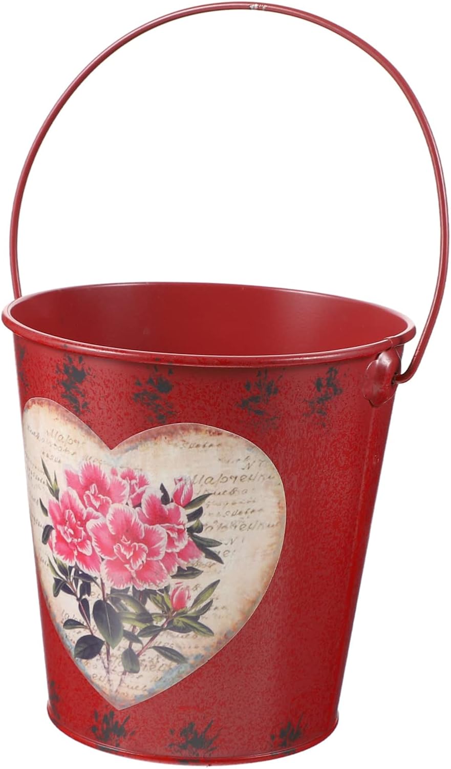 GANAZONO 1pc Iron Bucket with Handle Vases for