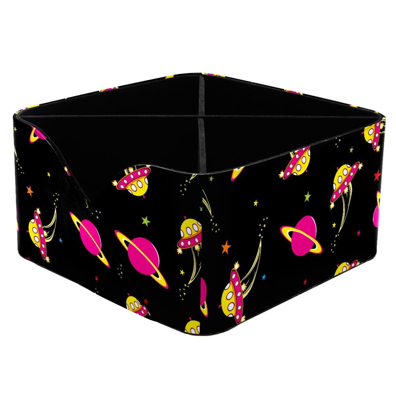 KengjuTesu Aliens for Outer Space Desktop Organizer Pen Holder, Rectangular Pencil Cup for Office, Study and Makeup Stations