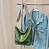 Anopo PU-Leder Umhängetaschen für Damen mit Einstellbarem Gitarrengurt Weinlese Tragetasche Hobo Geldbörse Vegane Handtasche Grün #4