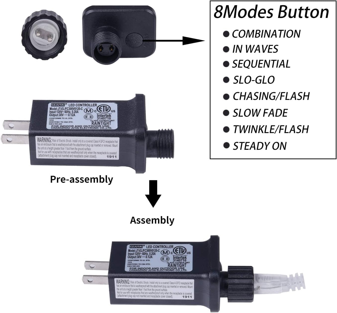 ILLUMINEW Pink String Lights Outdoor Valentines Day Decorations, 8 Modes Fairy Christmas Lights Plug in for Bedroom Tree Outsides Decor (Pink, 300Led) - Image 5