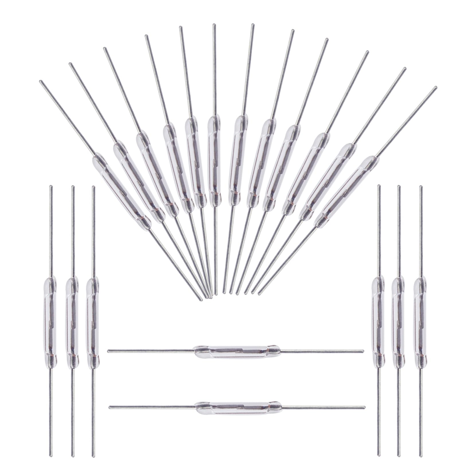 20Pcs Reed Switch 2 x 14mm Normally Open (N/O) Magnetic Induction Switch for Arduino