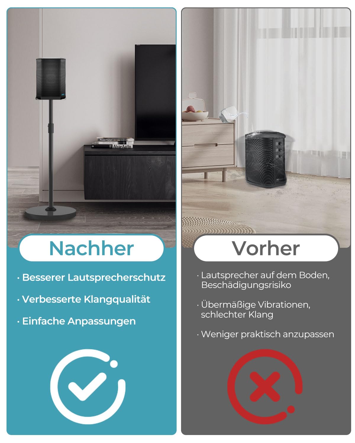 Supporto regolabile compatibile con Bose S1 Pro / S1 Pro Plus, altezza regolabile da 114 a 137 cm, altoparlante fino a 9 kg, supporto da pavimento per Bose S1 Pro con gestione dei cavi