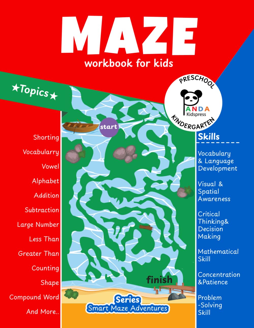 Maze workbook for kids: Maze Learning Activity Book for Kids