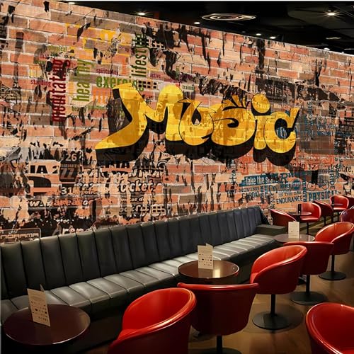 Papel pintado de tamaño personalizado, arte callejero, graffiti 3D, decoración de fiesta, despegar y pegar, arte de pared, papel pintado impermeable aplicable para restaurante, bar, dormitorio, sala