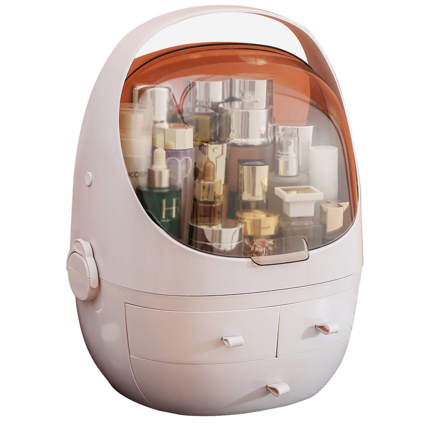 Scatola Porta Cosmetici Scatola di immagazzinaggio del tipo stoccaggio e archiviazione Prodotti per la cura della pelle per il trucco desktop per Cassettiera e Bagno(25.5x23x32.5cm)