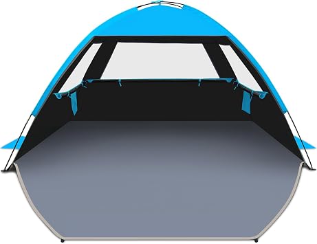Gorich Beach Tent Sun Shelter for 3/4/6/8/10 Person with UPF 50+ UV Protection, Lightweight & Easy Setup Beach Shade Canopy, Portable Beach Shade Tent Beach Cabana