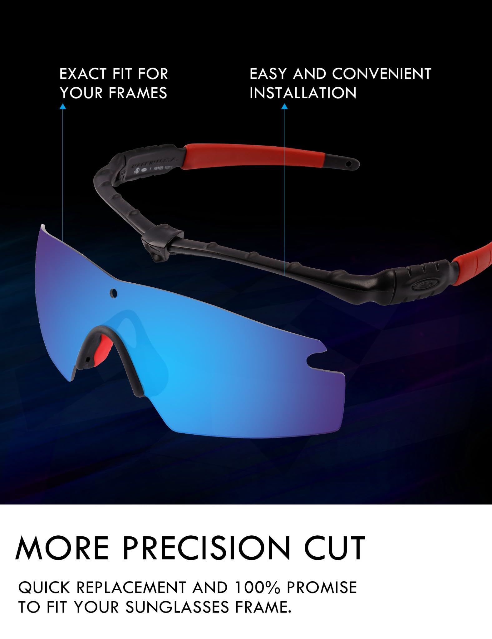 Raydi Lenti di ricambio per occhiali Ray-Ban Meta Wayfarer RW4006/RW4012, Headliner RW4009/RW4013, Skyler RW4010/RW4014 AI