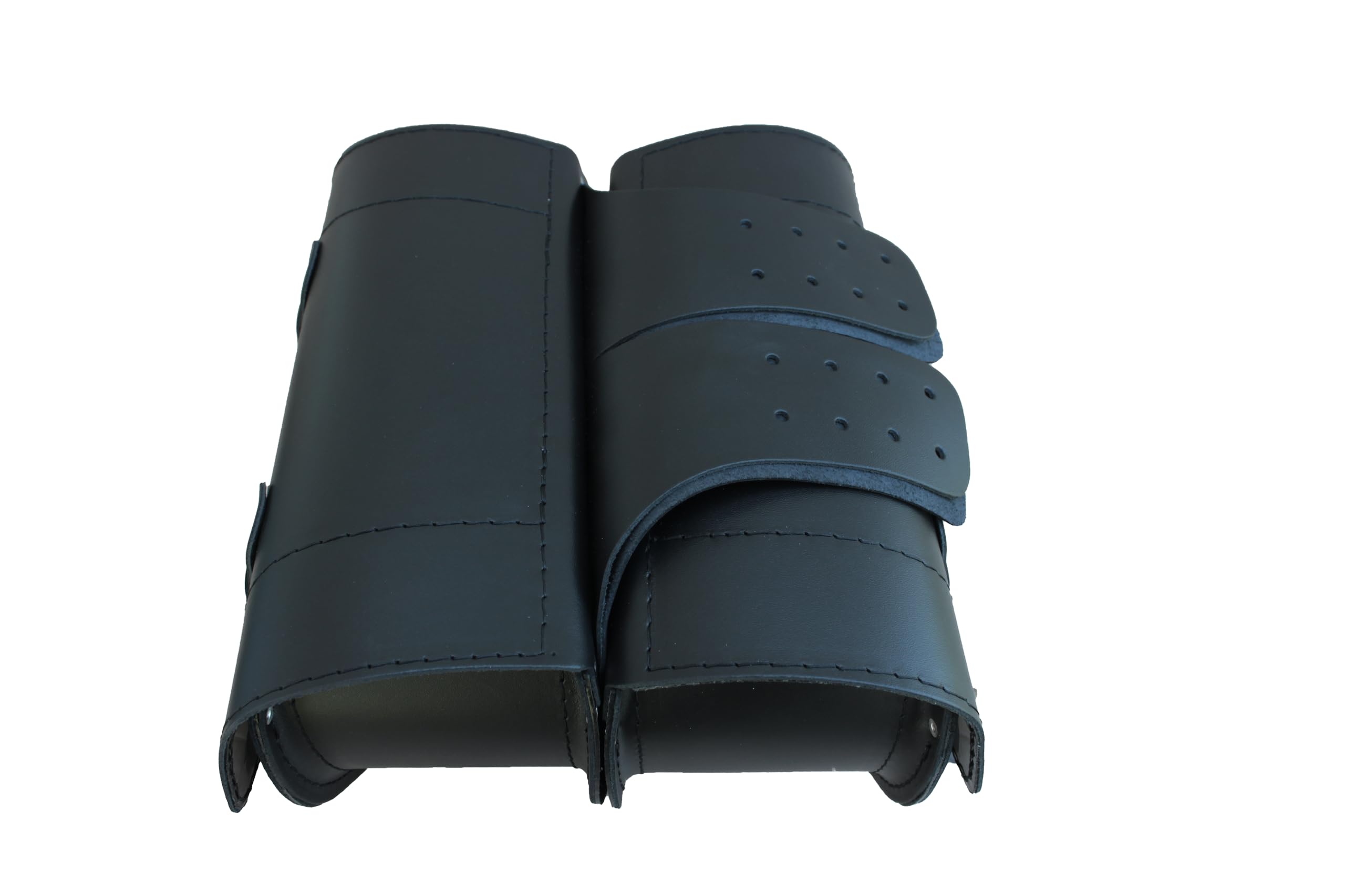 sako – S131A - Satteltaschen Glatt, ohne Nieten - Aus robustem Rindsleder, verstärkt mit 2 mm Kunststoff - Komplettes Set mit rechter und linker Tasche und Lederriemen - Chopper Zubehör