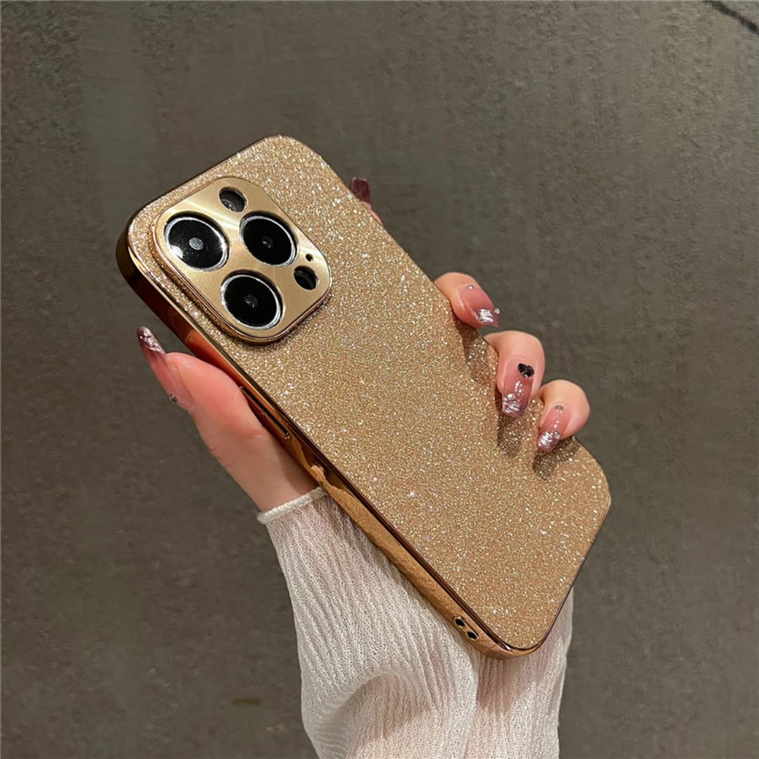 Funda para iPhone 14 Pro Max purpurina oro carcasa antichoque 7