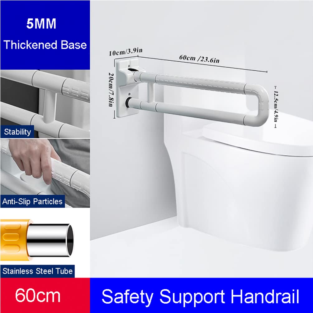 Maniglia per WC – Barra di sicurezza pieghevole a ribalta, in acciaio inox, supporto per anziani e utenti disabili
