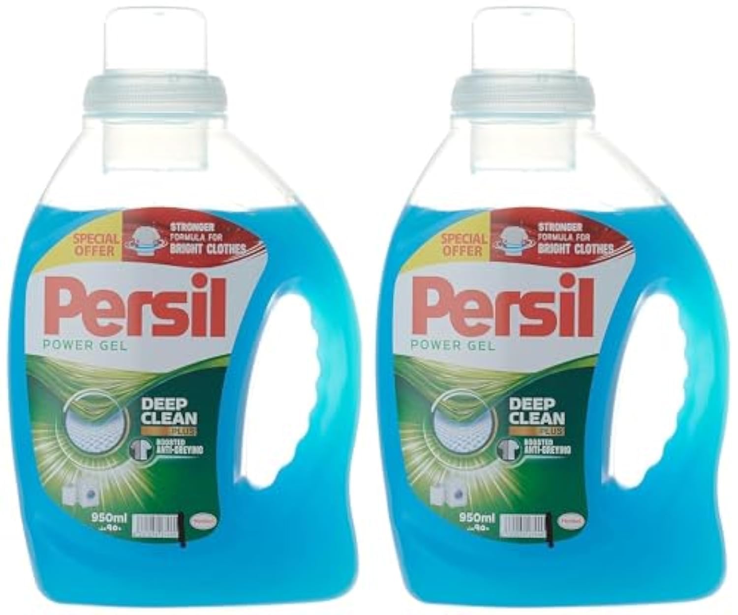 Power Gel Liquid Laundry Detergent, With Deep Clean Technology, Pack of Two, 2 x 950ML