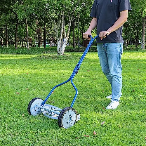 Amazon Basics 5.56 CM 4-Blade Push Reel Lawn Mower, Blue - Image 3