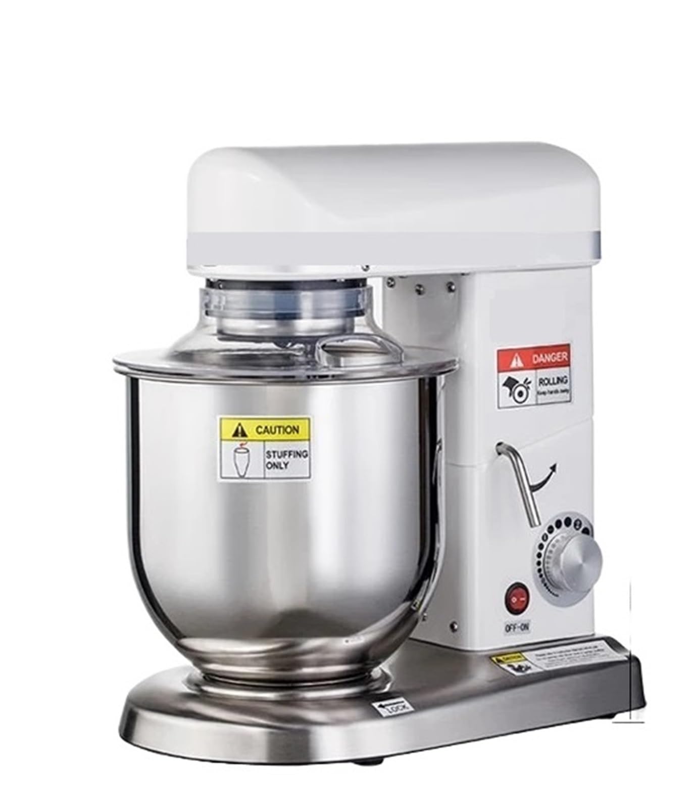 Miksery stojące, 7L 10L Komercyjny Mikser Do Ciasta Gospodarstwa Domowego Planetarny Blender Mleka Żywności Trzepaczka Jajek Chleb Wielofunkcyjny Robot Kuchenny, do pieczenia(White 7L)