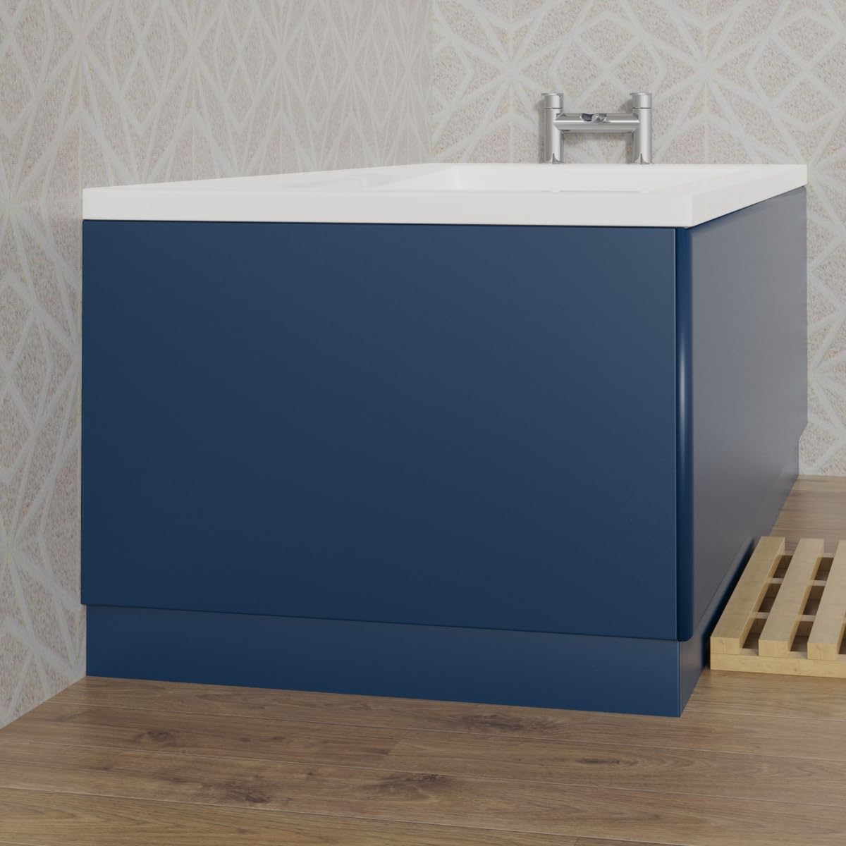 Aquariss Matte Blue 750Mm Bath End Panel 18Mm Mdf Painting Adjustable Height For Bathroom Soaking Tub