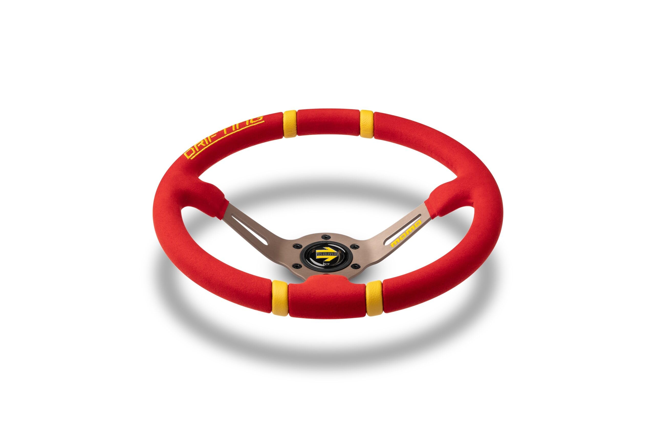 MOMO Drifting - Volante in microfibra, 350 mm, colore: Rosso/Raggi Antracite